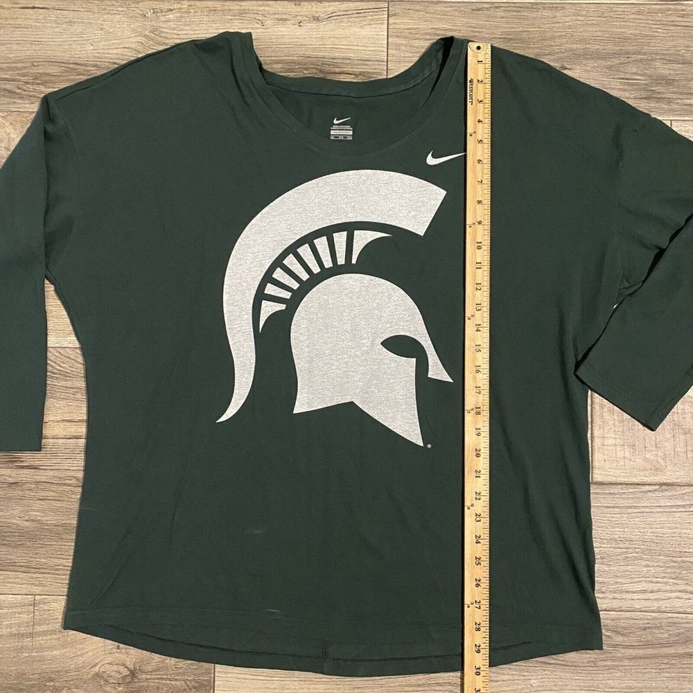 Nike Dark Green Long Sleeve Tee with Silver Logo - Picture 5 of 9